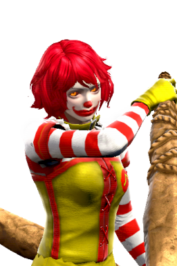 Mascot McDonalds Original_Character Ronald_McDonald Ronnie_McDonald Series:Fast_Food Style:Groh female // 256x384 // 271.1KB